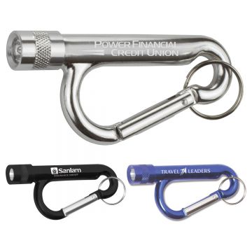 Metal Carabiner Flashlight w/ Split Ring Attachment